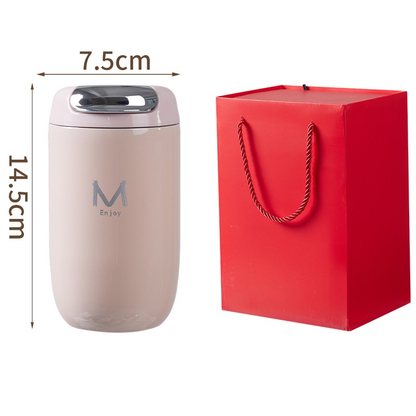 Pink Gift Box Set Premium 316 Stainless Steel Coffee Tumbler - 350ml Vacuum Insulated Travel Mug with Sip Lid, Leak-Proof Egg Shape Design, Hot & Cold Beverage Cup for Office Commute Outdoor Gift