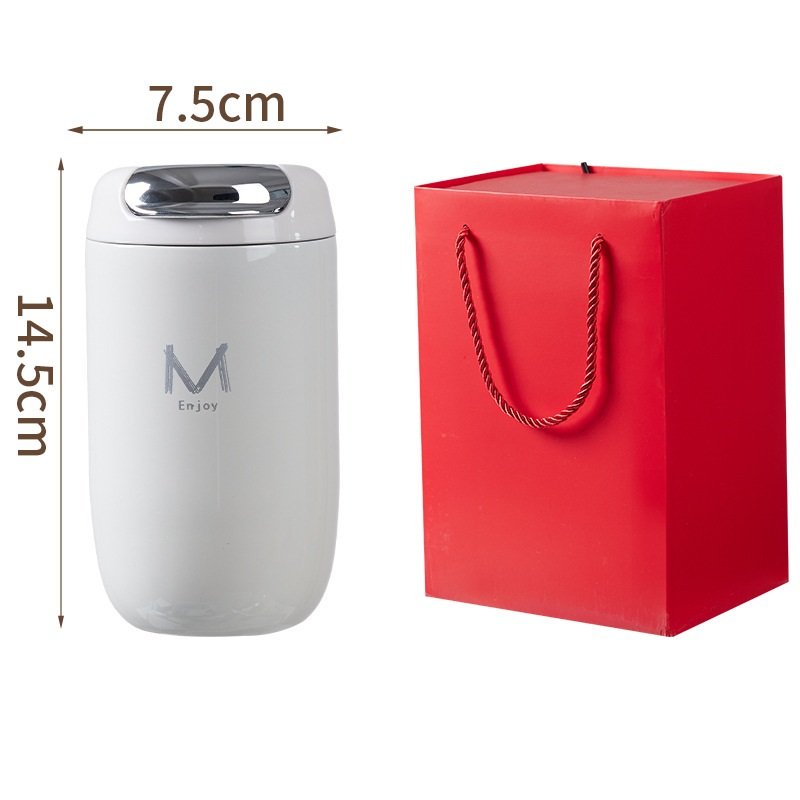 White Gift Box Set Premium 316 Stainless Steel Coffee Tumbler - 350ml Vacuum Insulated Travel Mug with Sip Lid, Leak-Proof Egg Shape Design, Hot & Cold Beverage Cup for Office Commute Outdoor Gift