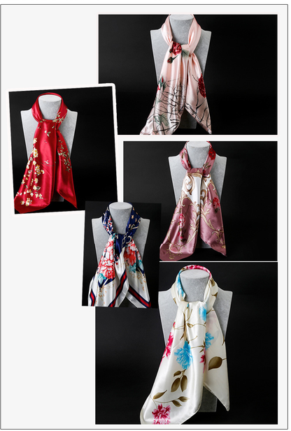Pink Leopard Print Chain Pattern Elegant 90x90cm Satin Silk Scarf for Women - Double-Sided Printed Square Headscarf Shawl Wrap - Lightweight Versatile Fashion Accessory for Mother's Day Gift