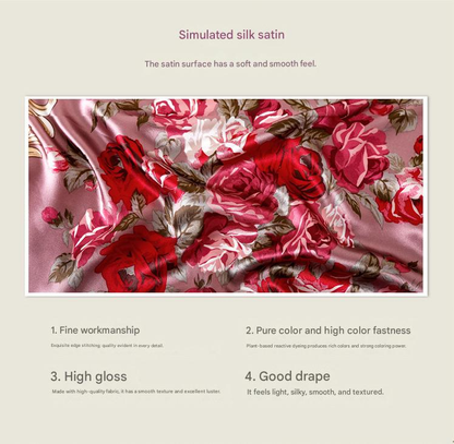 Red Leopard Print Chain Pattern Elegant 90x90cm Satin Silk Scarf for Women - Double-Sided Printed Square Headscarf Shawl Wrap - Lightweight Versatile Fashion Accessory for Mother's Day Gift