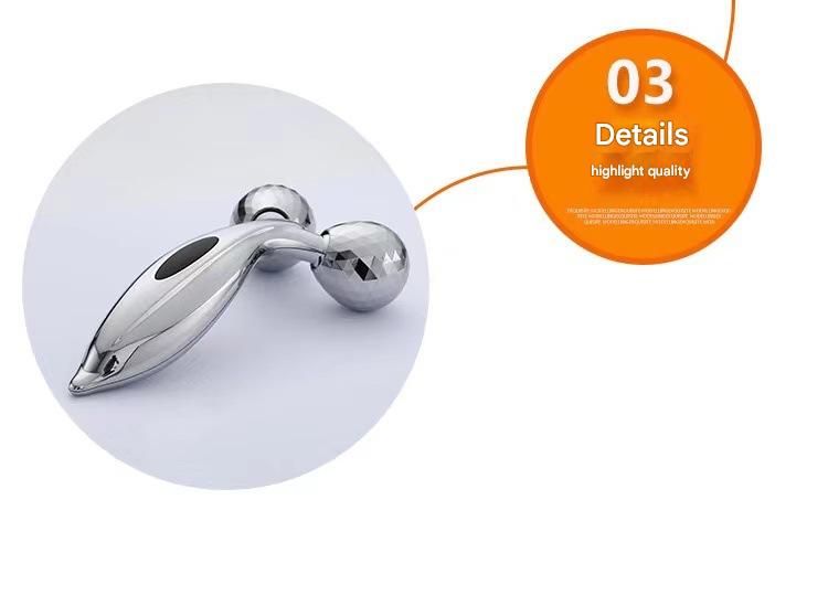 Aureate 3D Face Roller Massager V-Shaped Lifting Tool - Double Ball Facial Massage Device for Skin Tightening Wrinkle Reduction Jawline Contouring Beauty Care