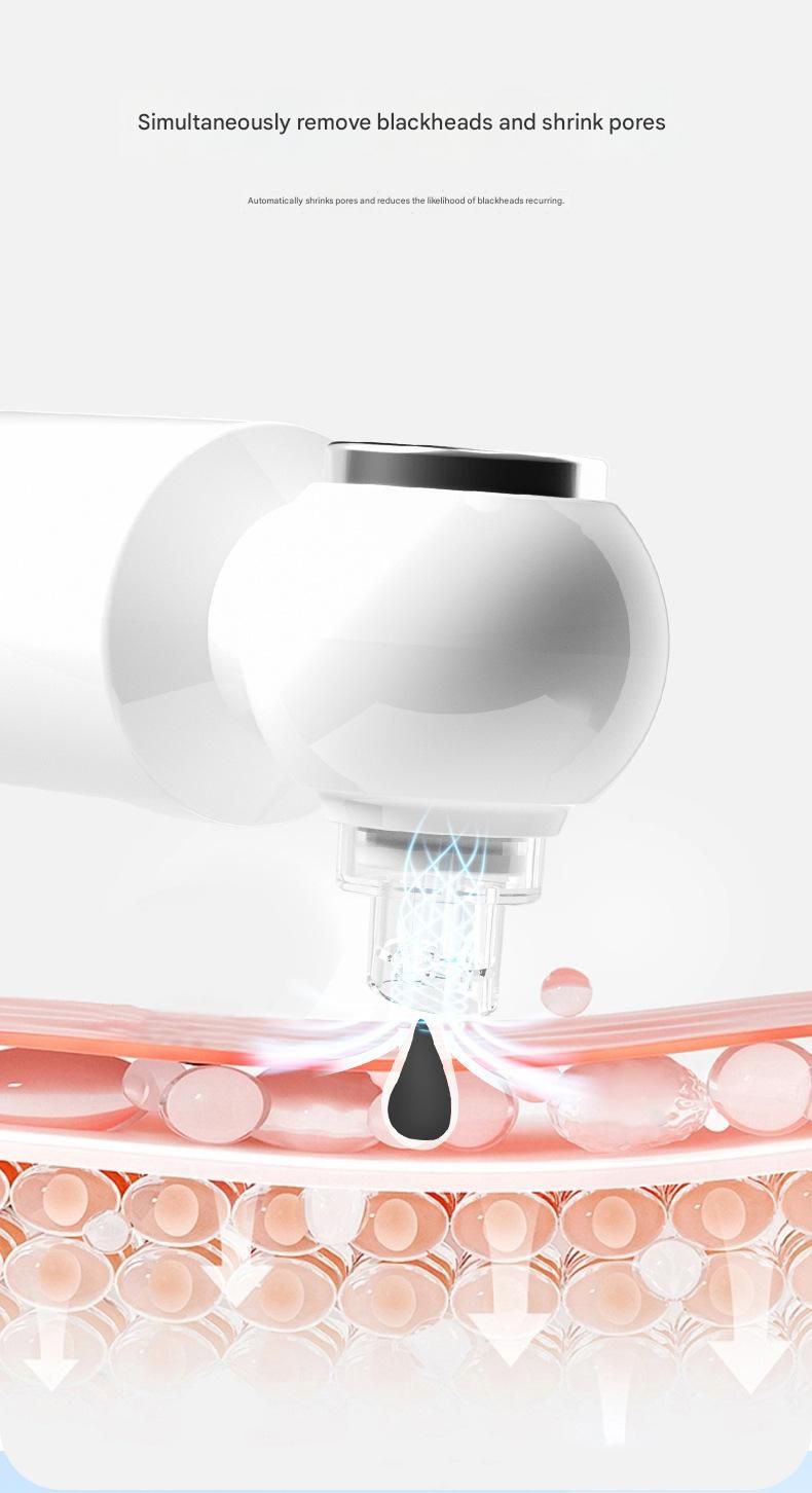 White Heated Micro-Bubble Blackhead Remover Vacuum Pore Cleaner - 46C Hot Compress Electric Water Cycle Facial Cleansing Device with 6 Suction Heads 3 Modes