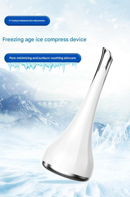 White Flat-Surface Ice  Cold Therapy Facial Tool - Mini Ice Hammer Cryo Stick for Pore Shrinking Skin Soothing Sunburn Relief - Reusable ABS+PC Cooling Massager