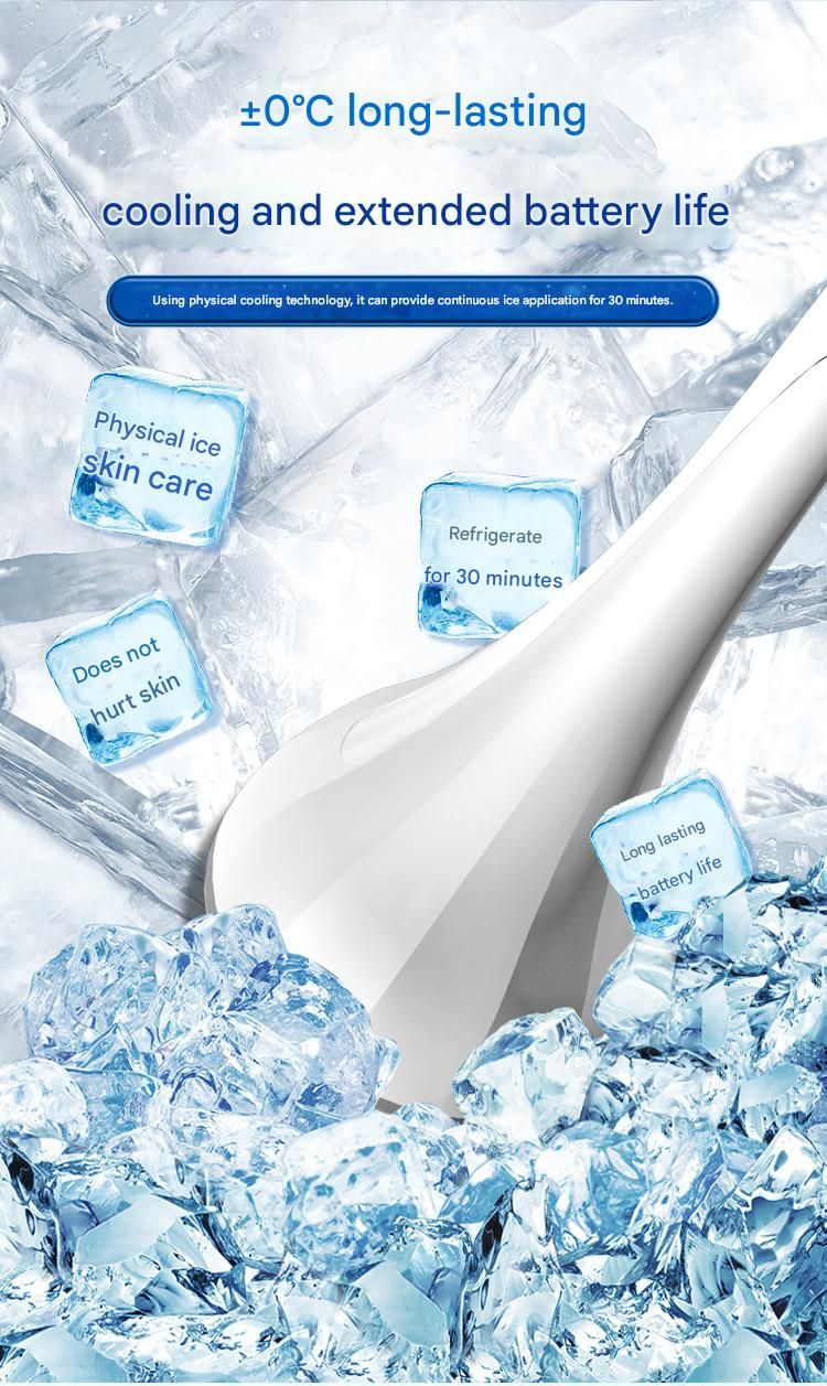 White Flat-Surface Ice  Cold Therapy Facial Tool - Mini Ice Hammer Cryo Stick for Pore Shrinking Skin Soothing Sunburn Relief - Reusable ABS+PC Cooling Massager