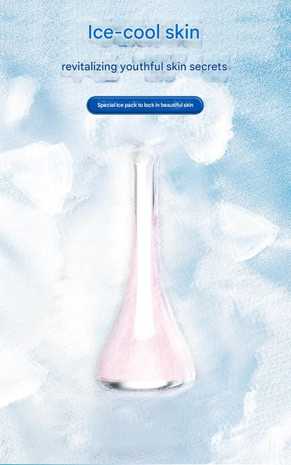 2-piece White and Pink Flat-Surface Ice  Cold Therapy Facial Tool - Mini Ice Hammer Cryo Stick for Pore Shrinking Skin Soothing Sunburn Relief - Reusable ABS+PC Cooling Massager