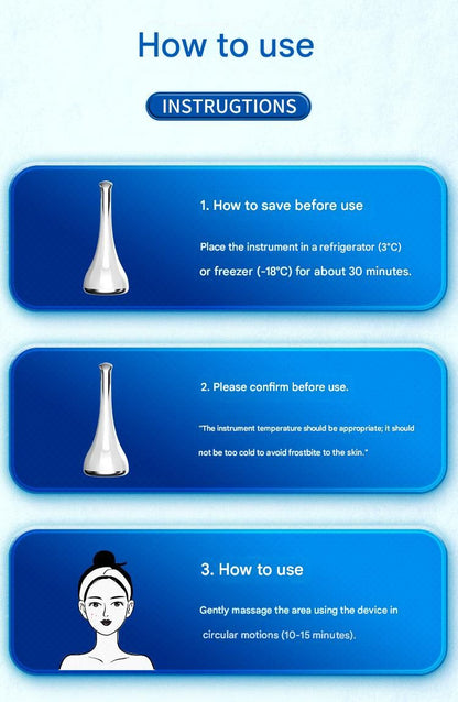 2-piece White and Pink Flat-Surface Ice  Cold Therapy Facial Tool - Mini Ice Hammer Cryo Stick for Pore Shrinking Skin Soothing Sunburn Relief - Reusable ABS+PC Cooling Massager