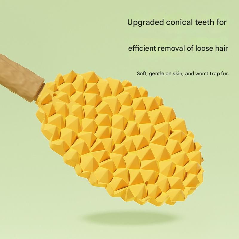 2-piece green Pet Durian Massage Grooming Brush - TPR Double-Sided Deshedding Comb for Cats Dogs - Gentle Pet SPA Grooming Tool