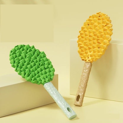 2-piece Green and Yellow Pet Durian Massage Grooming Brush - TPR Double-Sided Deshedding Comb for Cats Dogs - Gentle Pet SPA Grooming Tool