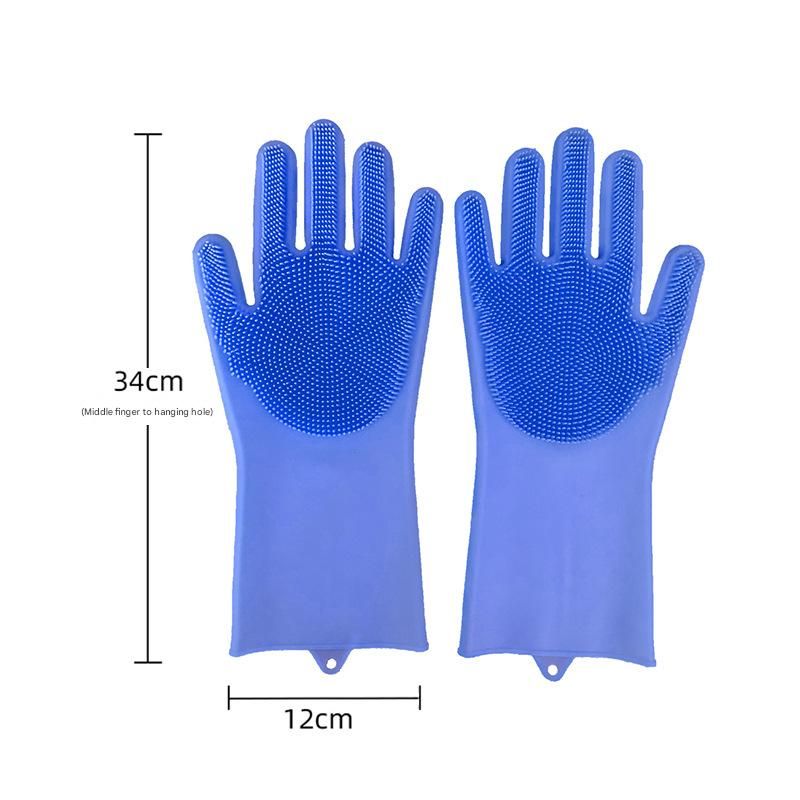 Blue Silicone Pet Bathing Gloves - Pink Double-Sided Design for Cats and Dogs - Gentle Massage, Easy Lather, Durable and Waterproof, Ideal for Pet Grooming and Home Use