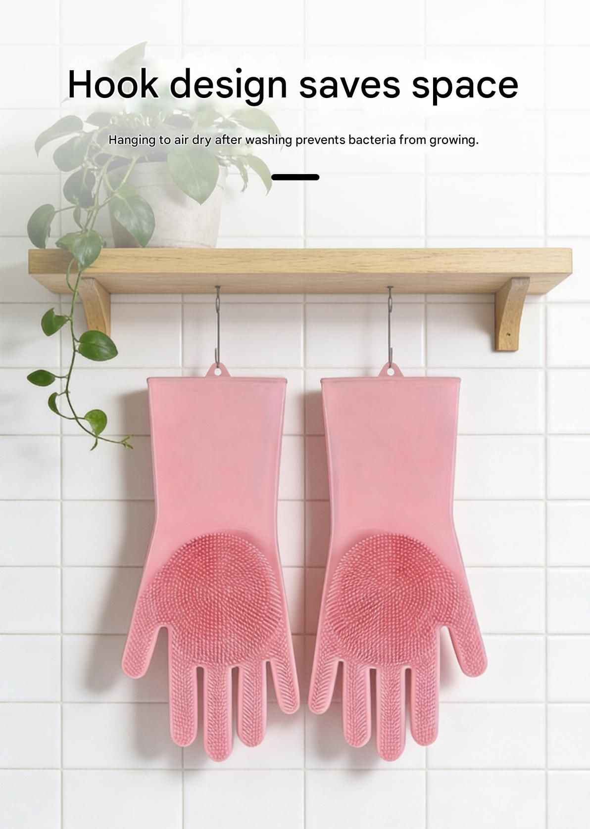 Green Silicone Pet Bathing Gloves - Pink Double-Sided Design for Cats and Dogs - Gentle Massage, Easy Lather, Durable and Waterproof, Ideal for Pet Grooming and Home Use