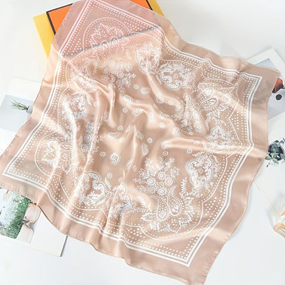 Red and white Women's 70cm Square Scarf - Bohemian Paisley & Vintage Print Collection - Lightweight Satin Feel, Versatile Neck Tie, Head Wrap, Bag Accent, Everyday Elegance, Gift Ready