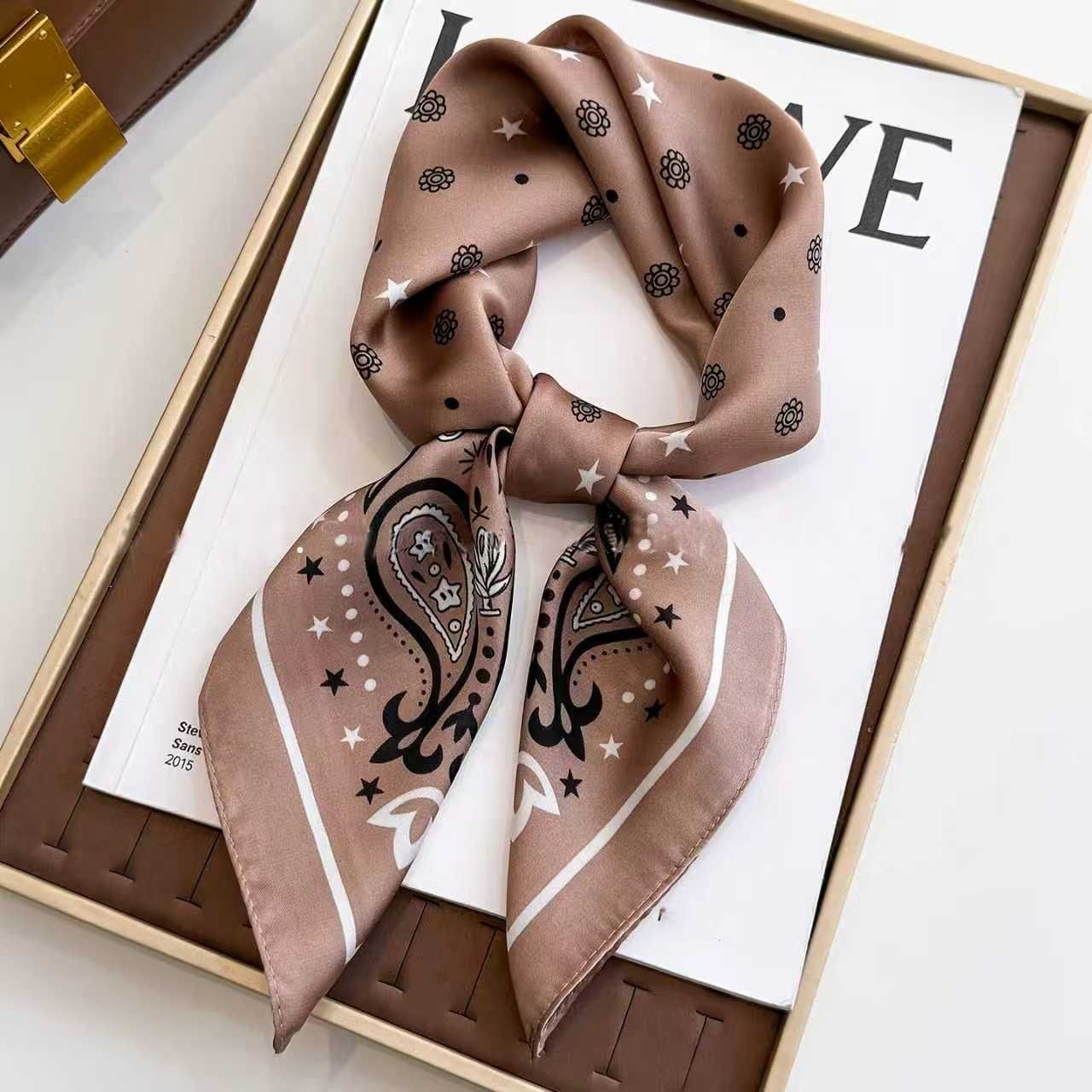 Red Women's 70cm Square Scarf - Bohemian Paisley & Vintage Print Collection - Lightweight Satin Feel, Versatile Neck Tie, Head Wrap, Bag Accent, Everyday Elegance, Gift Ready