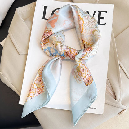 Bohemian Yellow Women's 70cm Square Scarf - Bohemian Paisley & Vintage Print Collection - Lightweight Satin Feel, Versatile Neck Tie, Head Wrap, Bag Accent, Everyday Elegance, Gift Ready