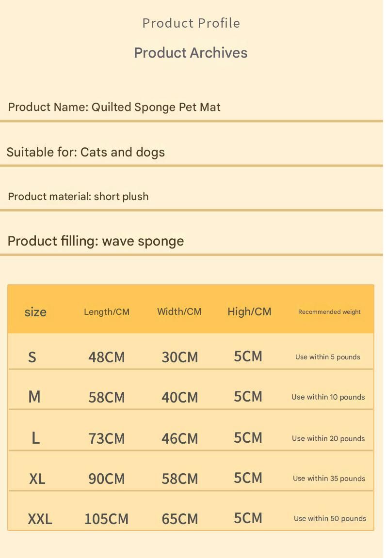 Coffee M size Pet Dog Bed Mat - Plush Short Fur Cover with Wave Foam Padding - Washable Removable Cover, Non-Slip Base, Warm Winter Cushion for Dogs and Cats, Multiple Sizes
