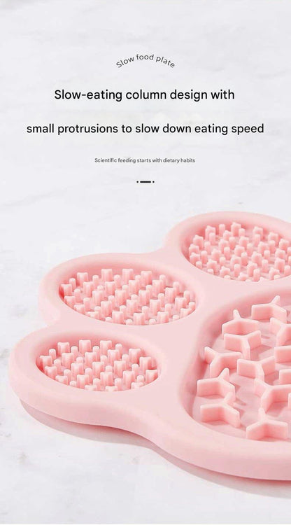 Brown Silicone Slow Feeder Lick Mat for Dogs and Cats - Paw Shaped Non Slip Pet Bowl with Suction Cups - BPA Free, Dishwasher Safe, Freezer Safe, Anxiety Relief, Easy Clean, 20x17cm - Pink, Brown, Yellow