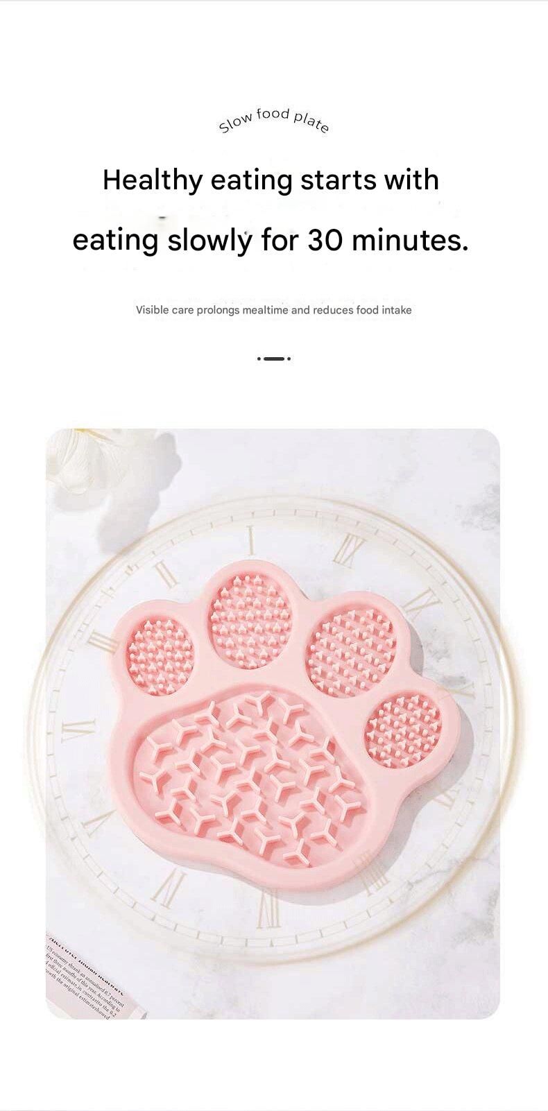 Light Yellow Silicone Slow Feeder Lick Mat for Dogs and Cats - Paw Shaped Non Slip Pet Bowl with Suction Cups - BPA Free, Dishwasher Safe, Freezer Safe, Anxiety Relief, Easy Clean, 20x17cm - Pink, Brown, Yellow