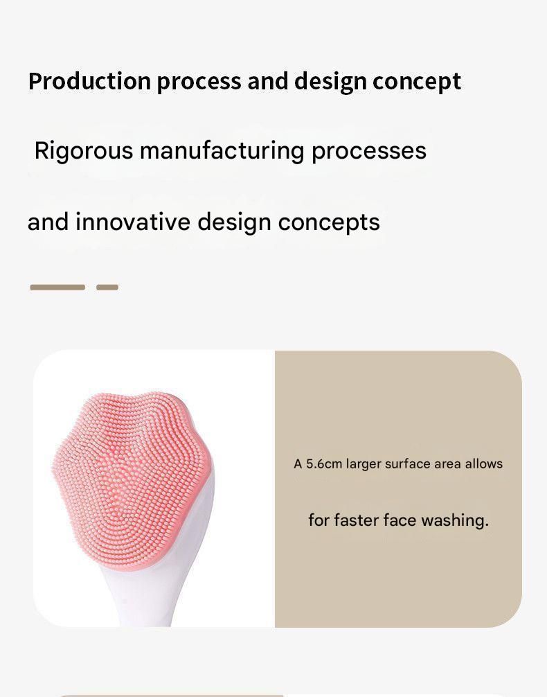 Pink Silicone Cat Paw Face Brush - Long Handle Manual Facial Cleanser for Deep Pore Cleaning, Exfoliating & Massaging - Soft Bristles for Blackhead Removal, Gentle on Skin, Travel Friendly