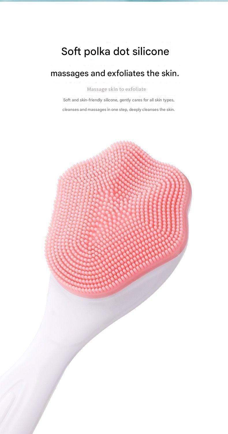 Blue Silicone Cat Paw Face Brush - Long Handle Manual Facial Cleanser for Deep Pore Cleaning, Exfoliating & Massaging - Soft Bristles for Blackhead Removal, Gentle on Skin, Travel Friendly