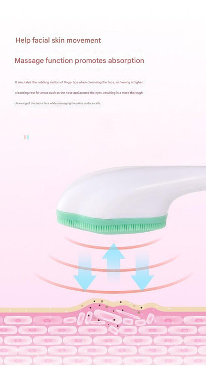 Blue Silicone Cat Paw Face Brush - Long Handle Manual Facial Cleanser for Deep Pore Cleaning, Exfoliating & Massaging - Soft Bristles for Blackhead Removal, Gentle on Skin, Travel Friendly