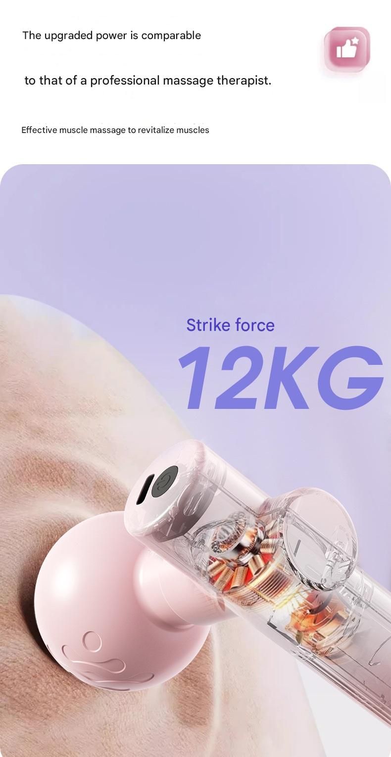 Black Mini Massage Gun - Pocket-Sized Deep Tissue Percussion Massager with 4 Speeds, 7mm Amplitude, 12KG Force, USB-C Rechargeable - Ultra Quiet, 68.7g Lightweight for Muscle Recovery, Travel, Office