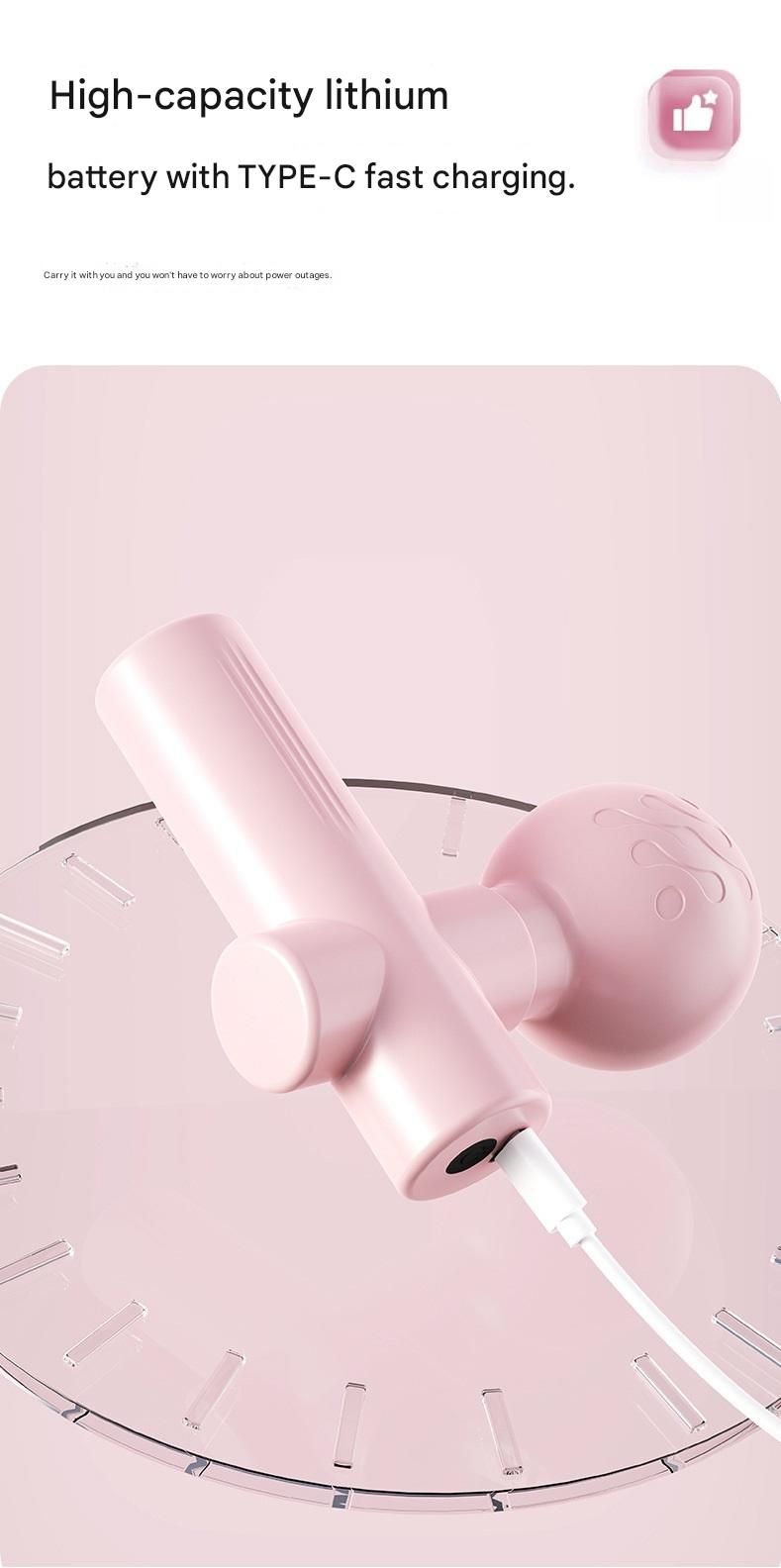 Pink Mini Massage Gun - Pocket-Sized Deep Tissue Percussion Massager with 4 Speeds, 7mm Amplitude, 12KG Force, USB-C Rechargeable - Ultra Quiet, 68.7g Lightweight for Muscle Recovery, Travel, Office