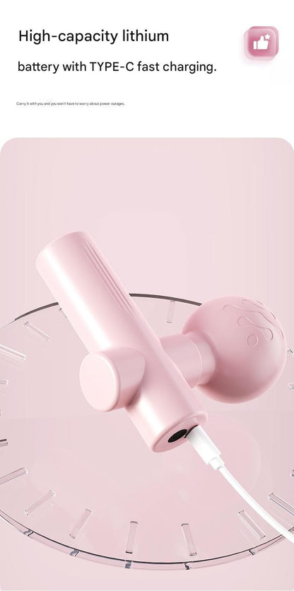 Pink Mini Massage Gun - Pocket-Sized Deep Tissue Percussion Massager with 4 Speeds, 7mm Amplitude, 12KG Force, USB-C Rechargeable - Ultra Quiet, 68.7g Lightweight for Muscle Recovery, Travel, Office