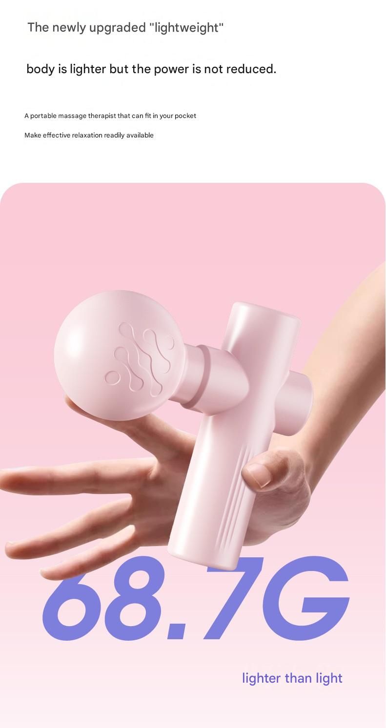 Green Mini Massage Gun - Pocket-Sized Deep Tissue Percussion Massager with 4 Speeds, 7mm Amplitude, 12KG Force, USB-C Rechargeable - Ultra Quiet, 68.7g Lightweight for Muscle Recovery, Travel, Office