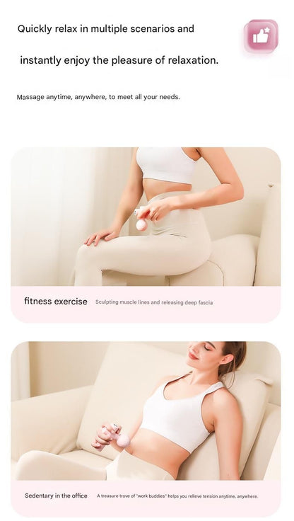 Green Mini Massage Gun - Pocket-Sized Deep Tissue Percussion Massager with 4 Speeds, 7mm Amplitude, 12KG Force, USB-C Rechargeable - Ultra Quiet, 68.7g Lightweight for Muscle Recovery, Travel, Office