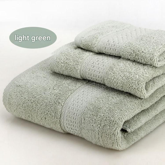 3-Piece Light Green Towel Set - Soft Absorbent Bath, Hand & Face Towels with Jacquard Weave, Gift Set for Home, Hotel, or Gifting - Durable, Low-Lint, Machine Washable