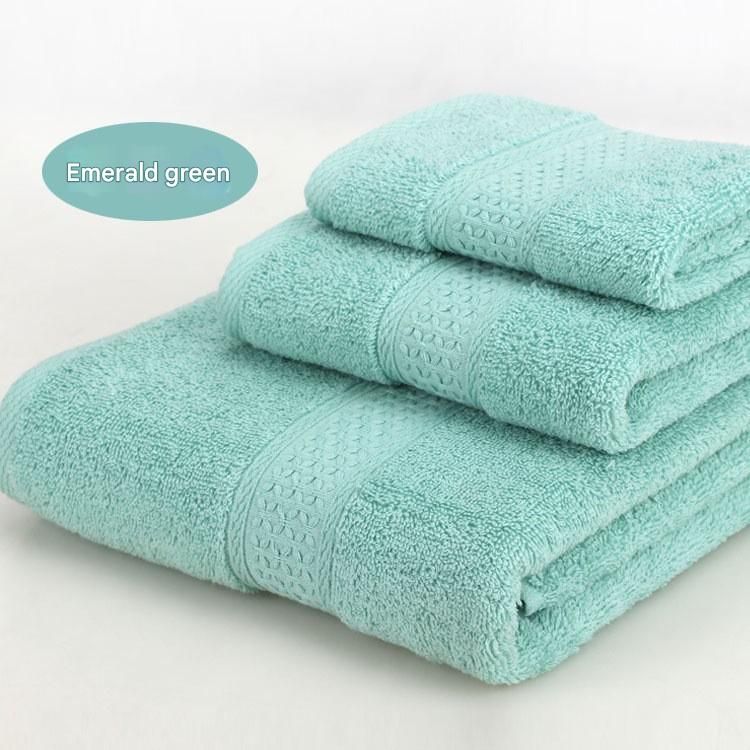 3-Piece Emerald green Towel Set - Soft Absorbent Bath, Hand & Face Towels with Jacquard Weave, Gift Set for Home, Hotel, or Gifting - Durable, Low-Lint, Machine Washable