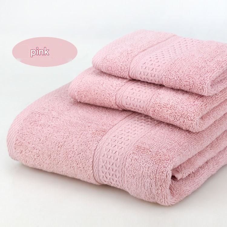 3-Piece Pink Towel Set - Soft Absorbent Bath, Hand & Face Towels with Jacquard Weave, Gift Set for Home, Hotel, or Gifting - Durable, Low-Lint, Machine Washable