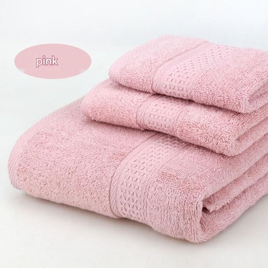 3-Piece Pink Towel Set - Soft Absorbent Bath, Hand & Face Towels with Jacquard Weave, Gift Set for Home, Hotel, or Gifting - Durable, Low-Lint, Machine Washable