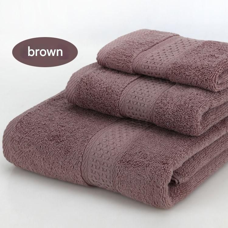 3-Piece Brown Towel Set - Soft Absorbent Bath, Hand & Face Towels with Jacquard Weave, Gift Set for Home, Hotel, or Gifting - Durable, Low-Lint, Machine Washable