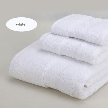 3-Piece White Towel Set - Soft Absorbent Bath, Hand & Face Towels with Jacquard Weave, Gift Set for Home, Hotel, or Gifting - Durable, Low-Lint, Machine Washable