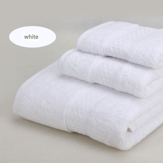 3-Piece White Towel Set - Soft Absorbent Bath, Hand & Face Towels with Jacquard Weave, Gift Set for Home, Hotel, or Gifting - Durable, Low-Lint, Machine Washable