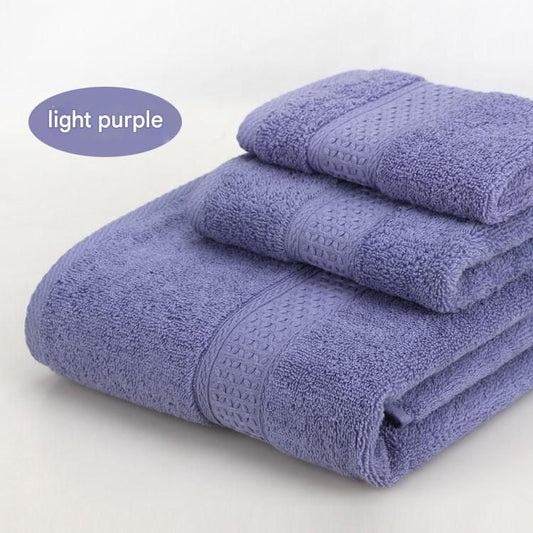 3-Piece Light purple Towel Set - Soft Absorbent Bath, Hand & Face Towels with Jacquard Weave, Gift Set for Home, Hotel, or Gifting - Durable, Low-Lint, Machine Washable