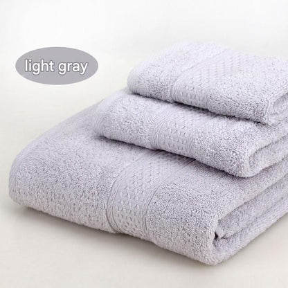 3-Piece Light gray Towel Set - Soft Absorbent Bath, Hand & Face Towels with Jacquard Weave, Gift Set for Home, Hotel, or Gifting - Durable, Low-Lint, Machine Washable