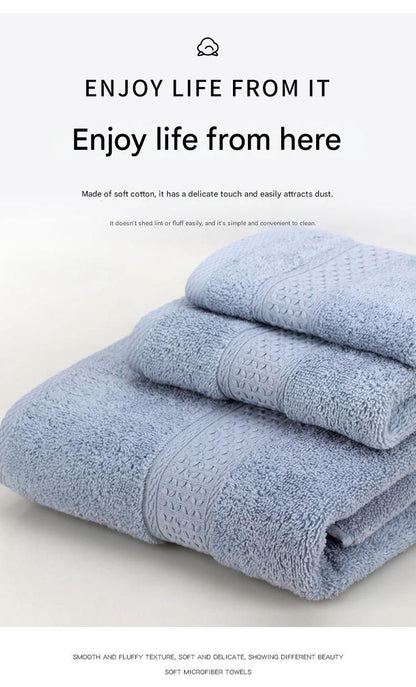 3-Piece Light gray Towel Set - Soft Absorbent Bath, Hand & Face Towels with Jacquard Weave, Gift Set for Home, Hotel, or Gifting - Durable, Low-Lint, Machine Washable