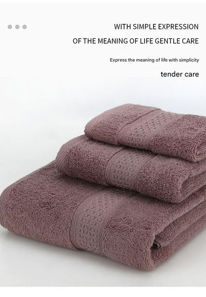 3-Piece Light gray Towel Set - Soft Absorbent Bath, Hand & Face Towels with Jacquard Weave, Gift Set for Home, Hotel, or Gifting - Durable, Low-Lint, Machine Washable