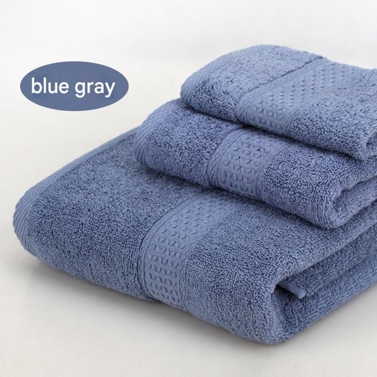 3-Piece Blue-gray Towel Set - Soft Absorbent Bath, Hand & Face Towels with Jacquard Weave, Gift Set for Home, Hotel, or Gifting - Durable, Low-Lint, Machine Washable