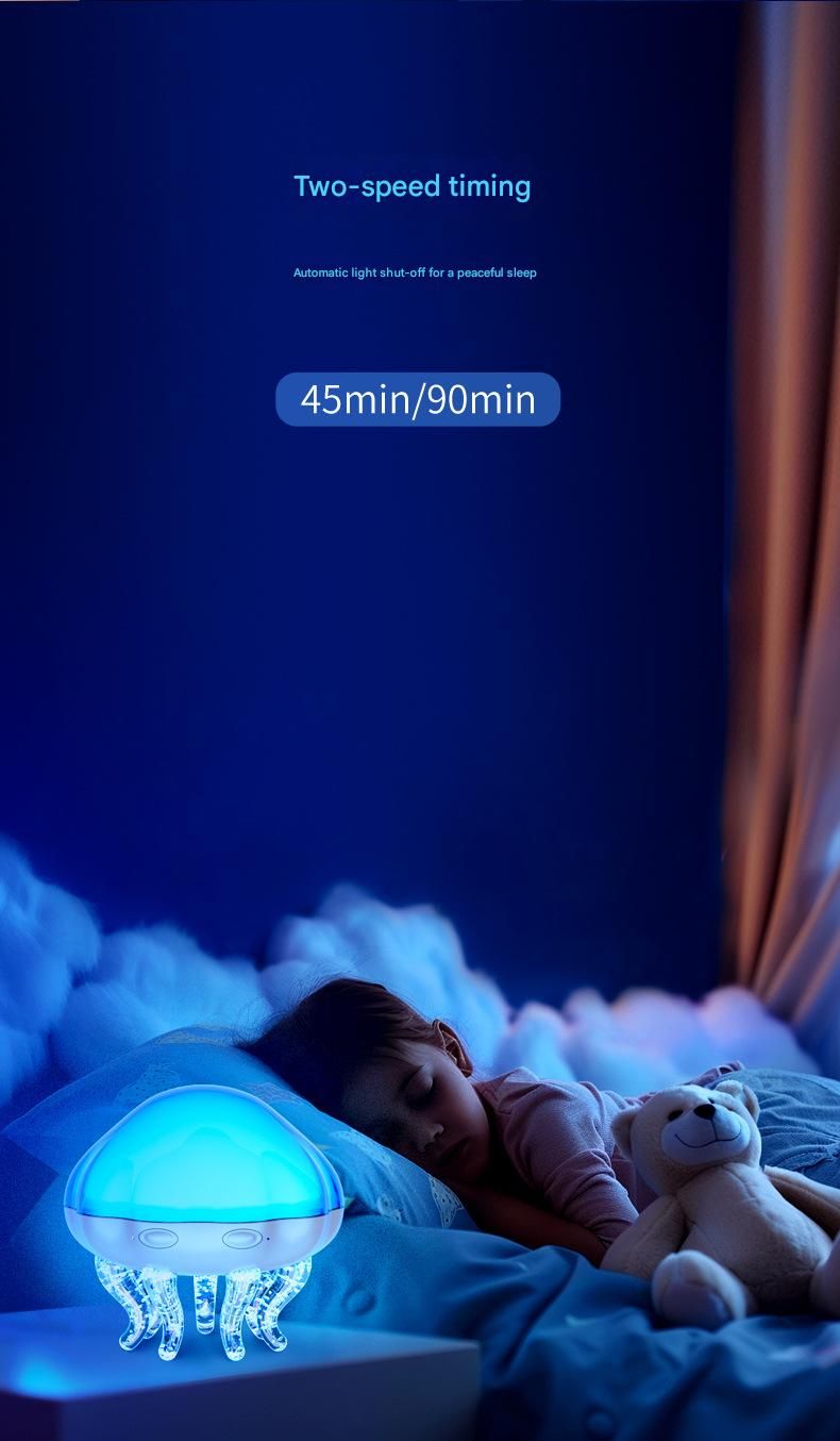 Jellyfish Ocean Wave Projector Night Light - USB Powered with Remote Control, 2 Timer Settings, Dual Mode Projection and Night Light, Romantic Bedroom Decor, Kids Gift