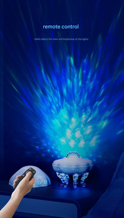 Jellyfish Ocean Wave Projector Night Light - USB Powered with Remote Control, 2 Timer Settings, Dual Mode Projection and Night Light, Romantic Bedroom Decor, Kids Gift