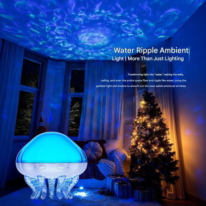 Jellyfish Ocean Wave Projector Night Light - USB Powered with Remote Control, 2 Timer Settings, Dual Mode Projection and Night Light, Romantic Bedroom Decor, Kids Gift