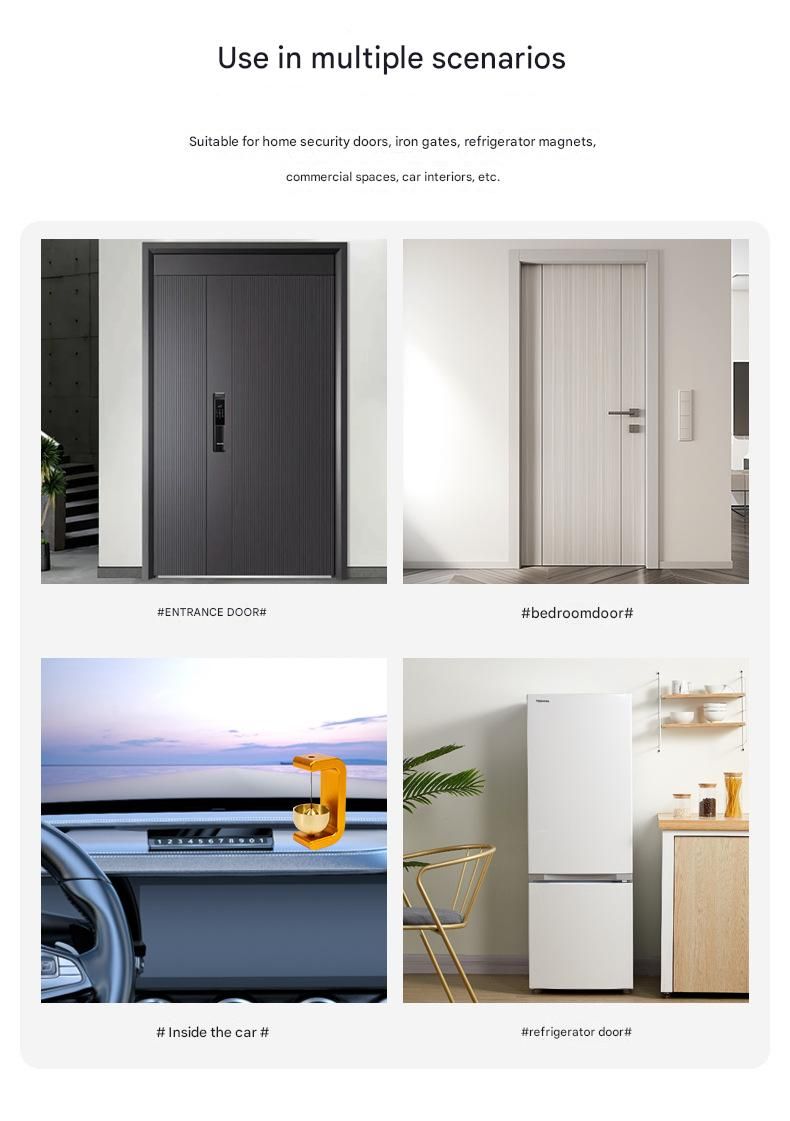 White Magnetic Door Bell Chime - Dopamine Style Brass Bell with Alloy Frame - No Drill Entry Door Chime for Home, Office, Fridge - Modern Japanese Design, Crisp Sound, Easy Install