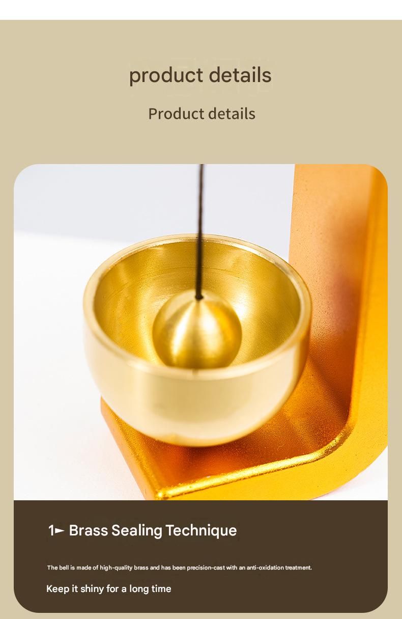 Red Magnetic Door Bell Chime - Dopamine Style Brass Bell with Alloy Frame - No Drill Entry Door Chime for Home, Office, Fridge - Modern Japanese Design, Crisp Sound, Easy Install