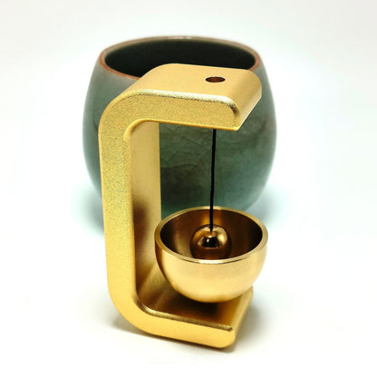 Yellow Magnetic Door Bell Chime - Dopamine Style Brass Bell with Alloy Frame - No Drill Entry Door Chime for Home, Office, Fridge - Modern Japanese Design, Crisp Sound, Easy Install