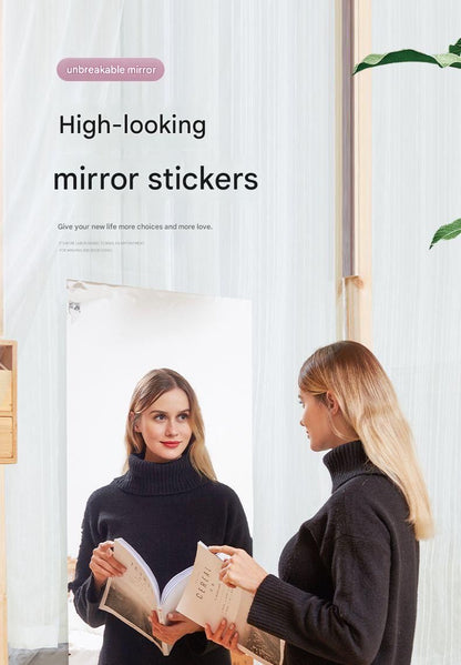 40*200cm Self-Adhesive PET Mirror Sticker - Unbreakable Soft Glass Mirror Filmï¼ŒSafety Soft Mirror - Cut-to-Size, High-Reflective Wall Decal for Bedroom, Wardrobe, Bathroom - Easy Peel-and-Stick Installation, No Drill Damage Space-Saving Design