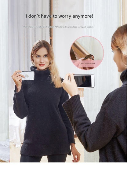 40*200cm Self-Adhesive PET Mirror Sticker - Unbreakable Soft Glass Mirror Filmï¼ŒSafety Soft Mirror - Cut-to-Size, High-Reflective Wall Decal for Bedroom, Wardrobe, Bathroom - Easy Peel-and-Stick Installation, No Drill Damage Space-Saving Design