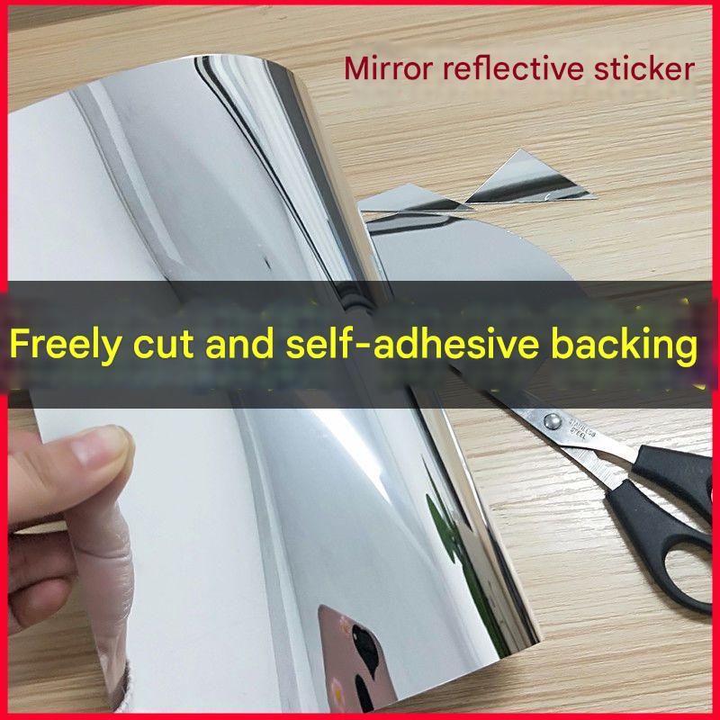 40*200cm Self-Adhesive PET Mirror Sticker - Unbreakable Soft Glass Mirror Filmï¼ŒSafety Soft Mirror - Cut-to-Size, High-Reflective Wall Decal for Bedroom, Wardrobe, Bathroom - Easy Peel-and-Stick Installation, No Drill Damage Space-Saving Design