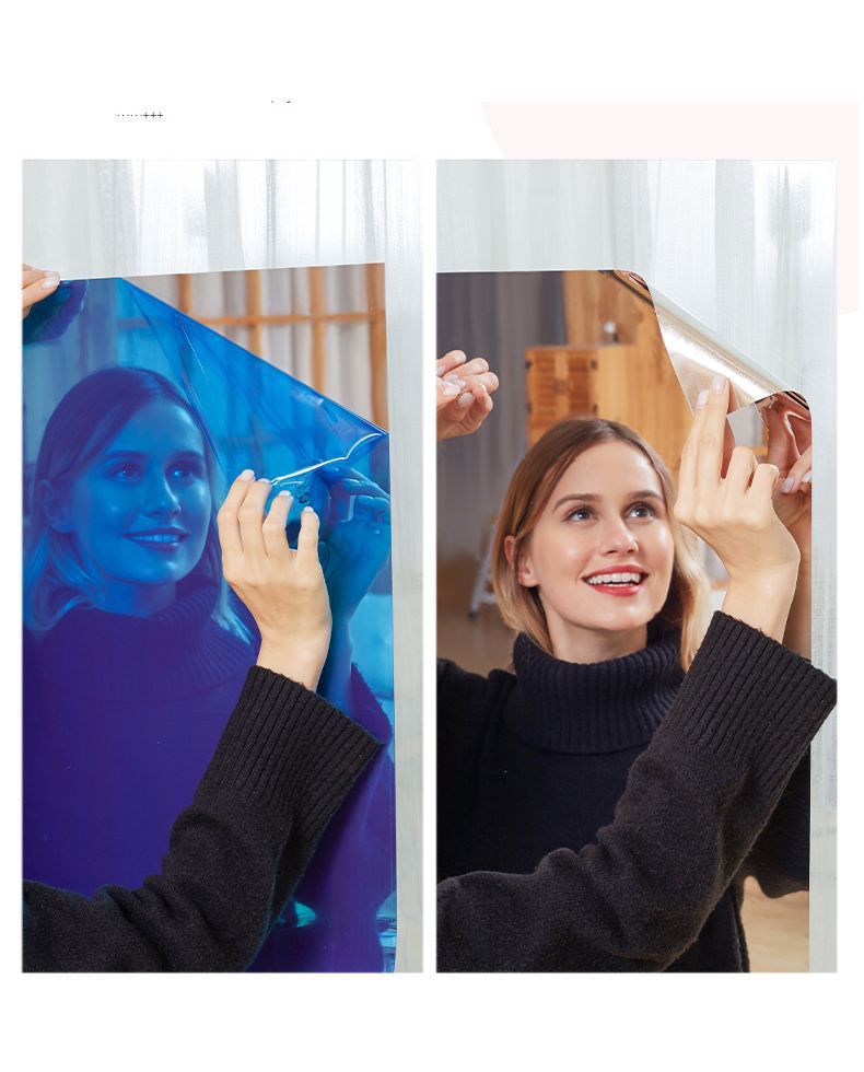 50*200cm Self-Adhesive PET Mirror Sticker - Unbreakable Soft Glass Mirror Filmï¼ŒSafety Soft Mirror - Cut-to-Size, High-Reflective Wall Decal for Bedroom, Wardrobe, Bathroom - Easy Peel-and-Stick Installation, No Drill Damage Space-Saving Design